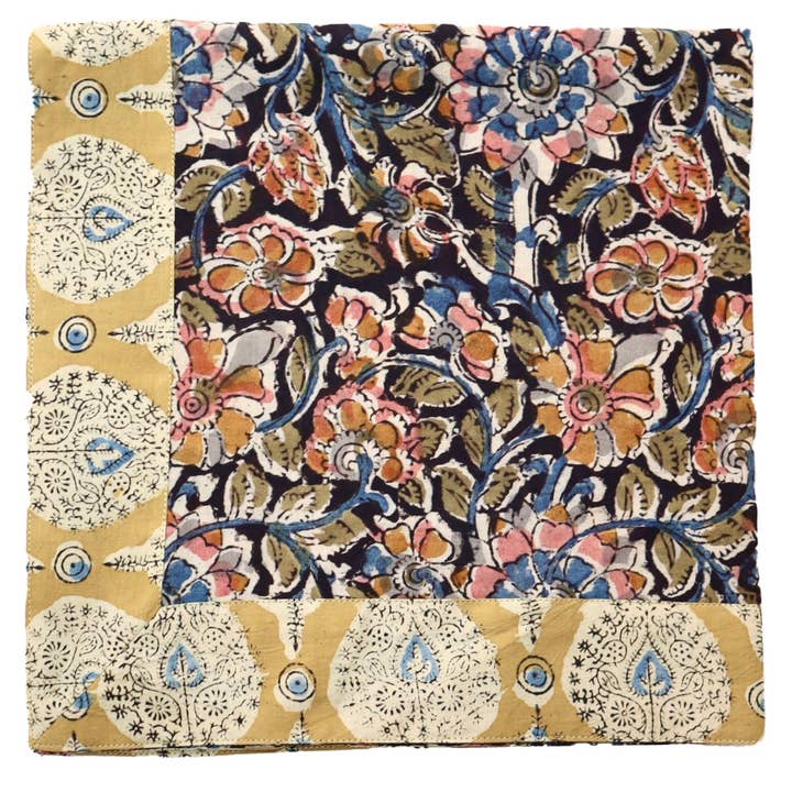 White Lotus Fashions - Wholesale Bandana - Women's - Botanical Bliss - Appliqué Border Bandana (KK1491)