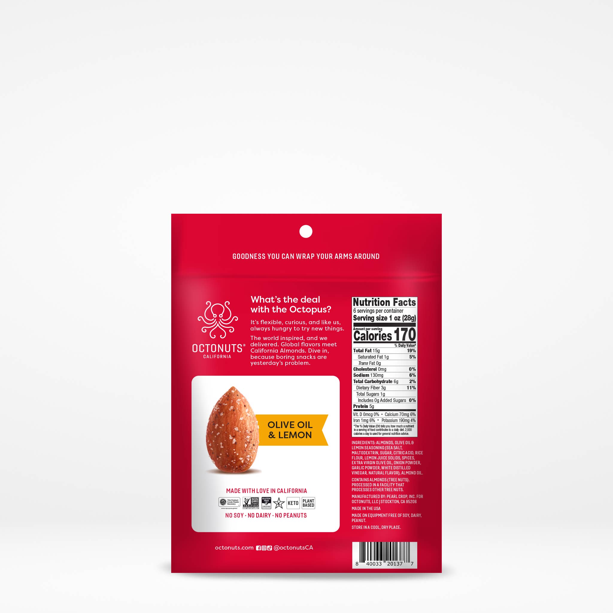 Octonuts California – Frutos secos por atacado – Amêndoas Torradas com Azeite e Limão 170 g1