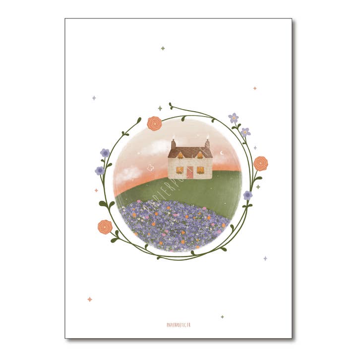 Poster "Flowering Countryside Landscape" for wholesale by Papier Poetic