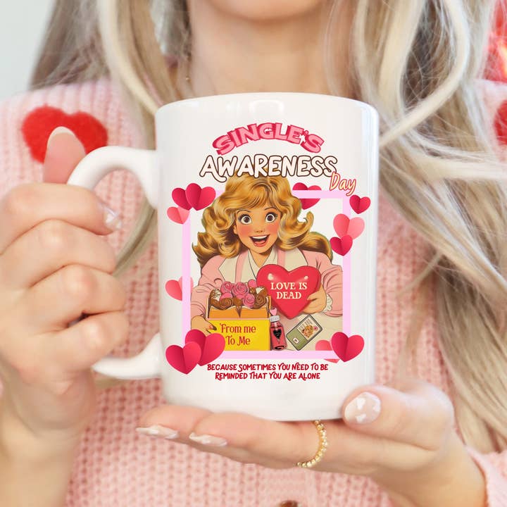 Ace the Pitmatian Co - Venta al por mayor Taza - Taza sarcástica de San Valentín para solteros conscientes