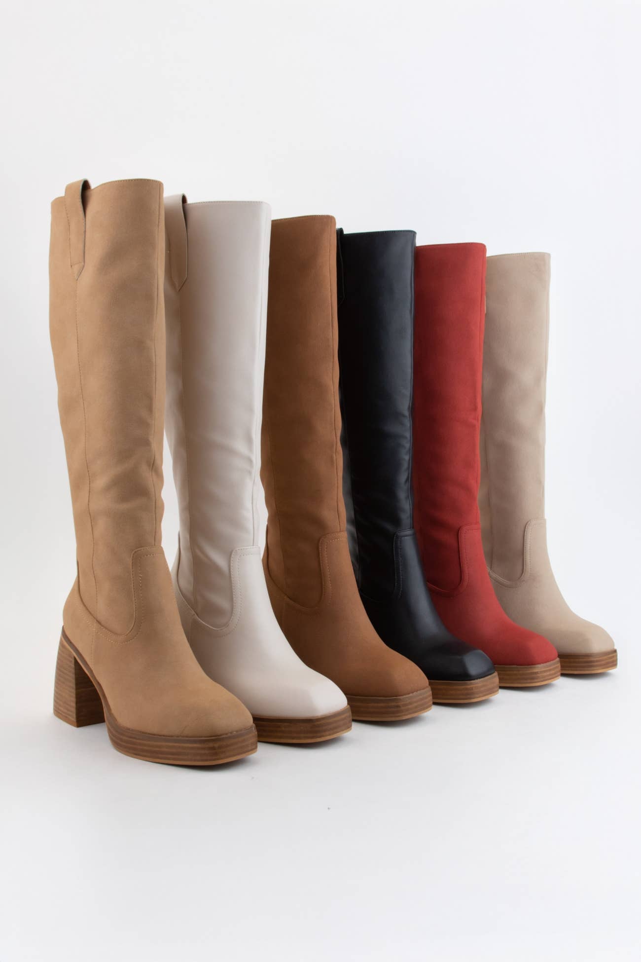 CCOCCI - Wholesale Boots - Women's - ALYSSA CHUNKY PLATFORM HEEL SLIM FIT TALL BOOTS0