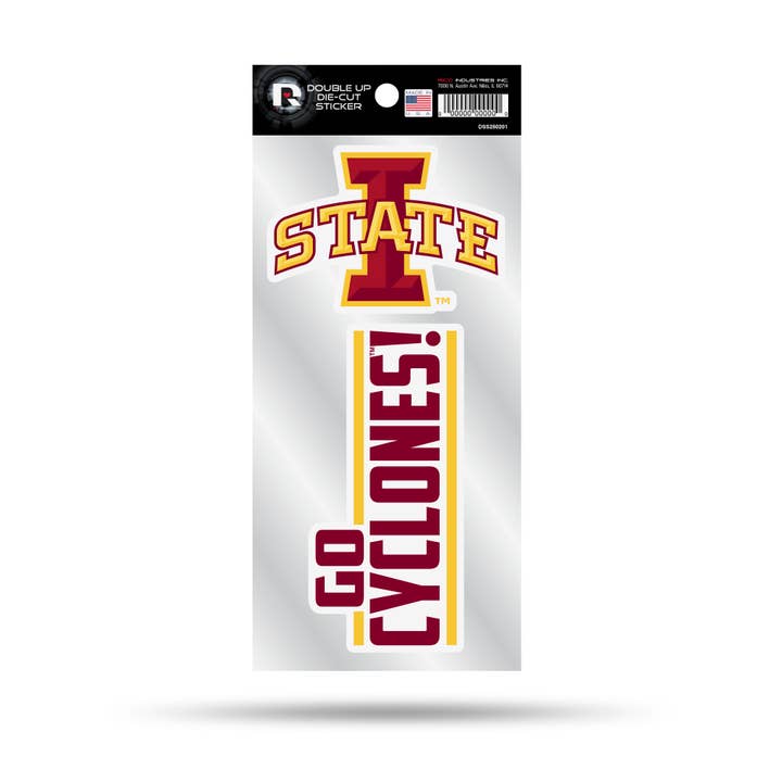 Iowa State Double-Up Die Cut Sticker for wholesale by Rico Industries