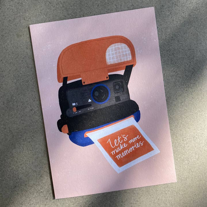 Lauren Sissons Studio - Wholesale Valentine's Day card - Let's Make More Memories Card - Polaroid 90s Valentine's Day1