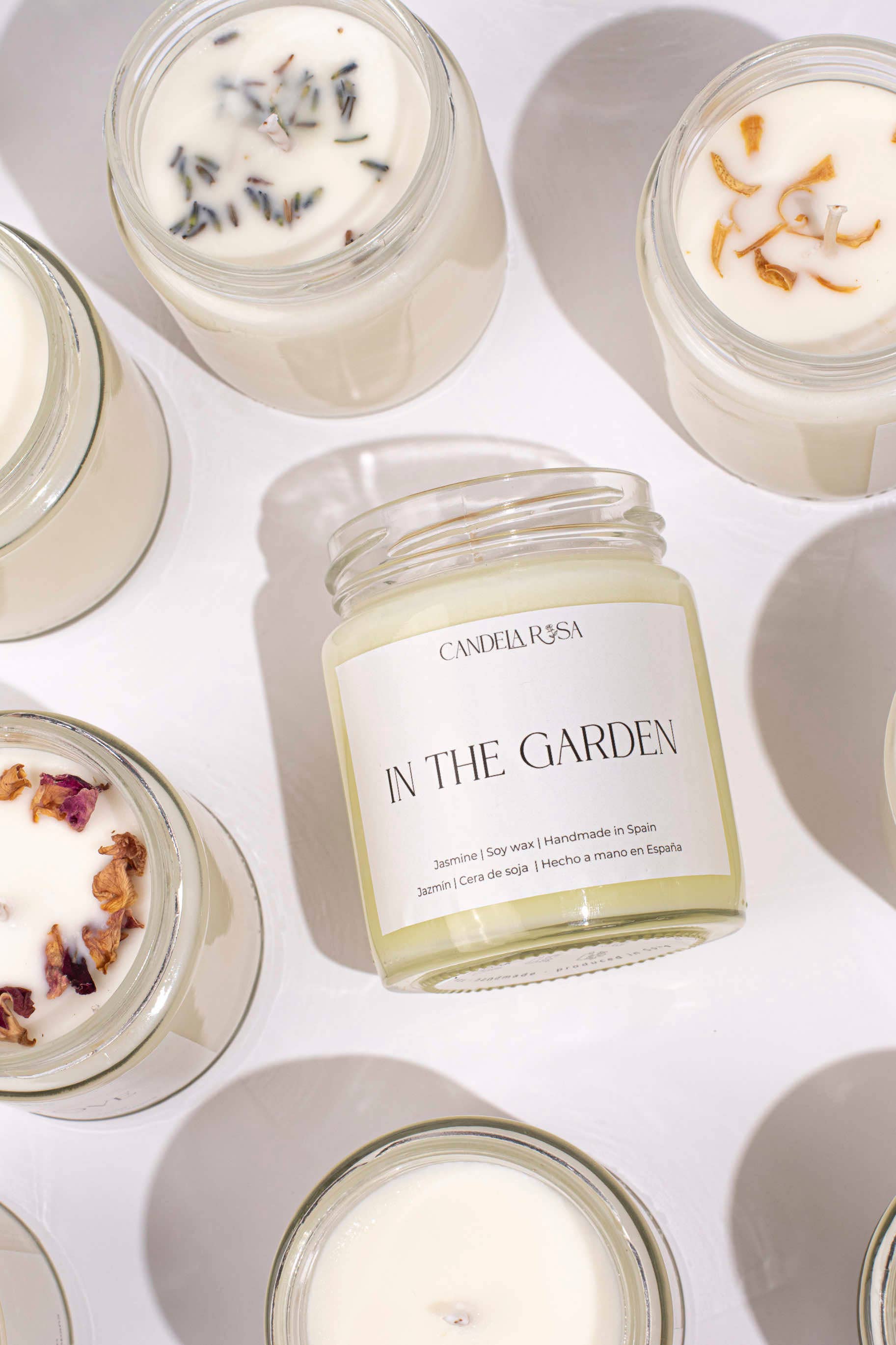 Candela Rosa - Wholesale Jar/Filled Candle - Jasmine handmade soy wax scented candle 1