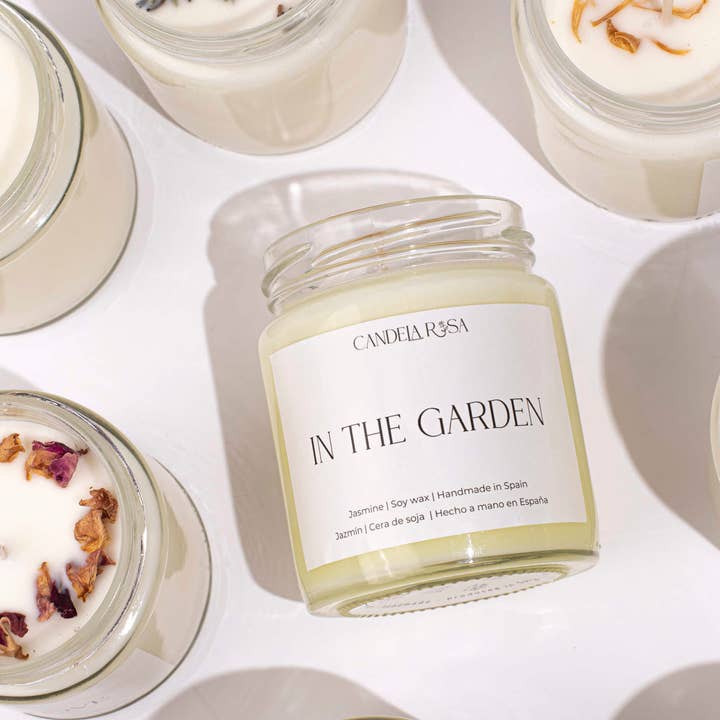 Candela Rosa - Wholesale Jar/Filled Candle - Jasmine handmade soy wax scented candle 1