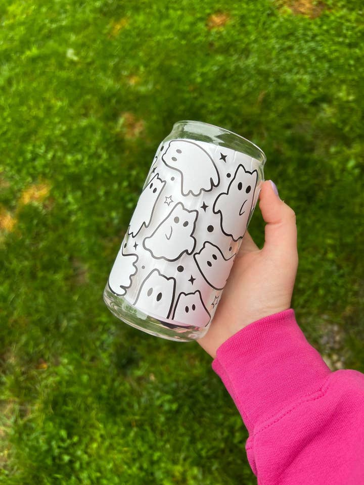 Grey Ghosts Libbey Can Glass for wholesale by The Crazy Craft Girl LLC