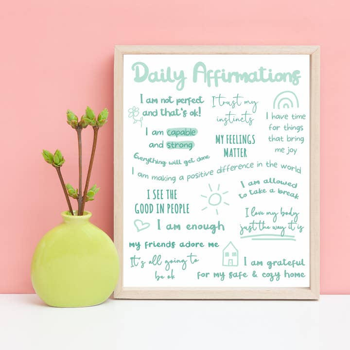 Daily Affirmations - Art Print for wholesale by Moonlight Makers