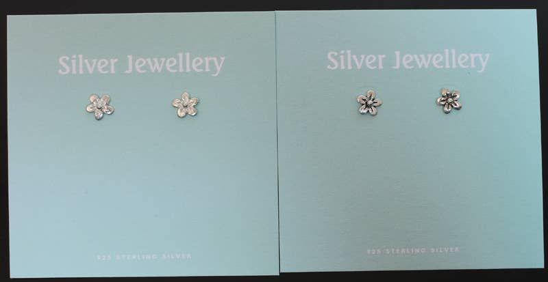 Western Counties Wholesale – wholesale Stud/post earrings – Carded Sterling Silver Flower Stud Earrings0