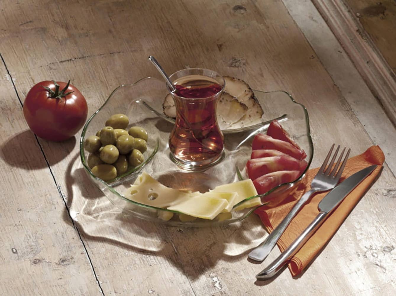 Hakan – wholesale Serving tray – Glass Patisserie Plate, Divided Serving Tray, Appetizer Dish1