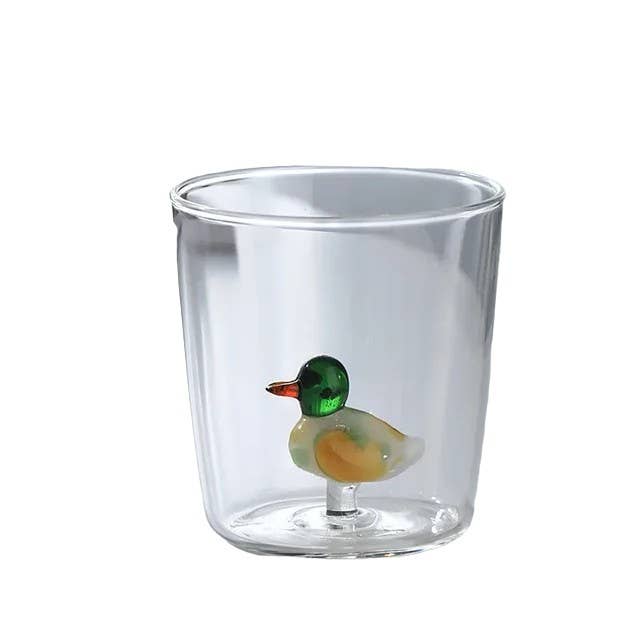 IVORE.GROUP – Großhandel Trinkglas/Tasse – Eingebauter 3D-Becher aus Borosilikatglas mit Tiermotiv (300 ml)