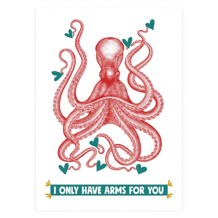 Potluck Press - Wholesale Love Card - Octopus Arms Card