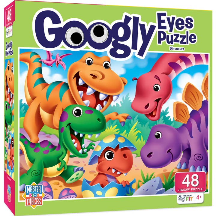 Masterpieces Puzzles - Wholesale Puzzle - Kids - Googly Eyes - Dinosaurs 48 Piece Puzzle