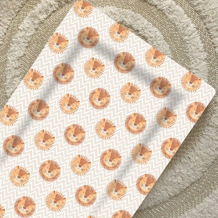 Baby Changing Mat | Leo Lion Print | Handmade UK for wholesale by Bobbin and Bumble - Baby Changing Mats