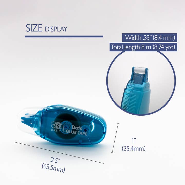 BAZIC Products - Wholesale Glue - Permanent Dots Glue Tape 8.4 mm x 8 m1