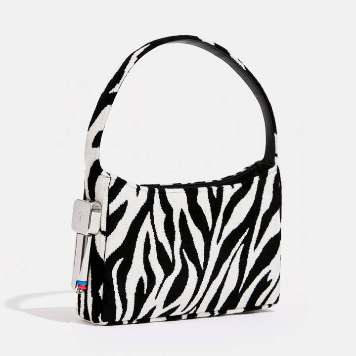 Sac porté épaule Burn motif zèbre pour la vente par Edie Parker