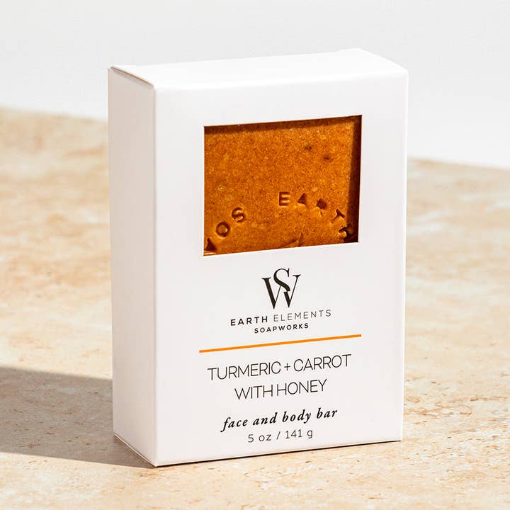 Earth Elements Soapworks – wholesale Bar Soap – Turmeric Carrot Honey Face and Body Bar Soap0