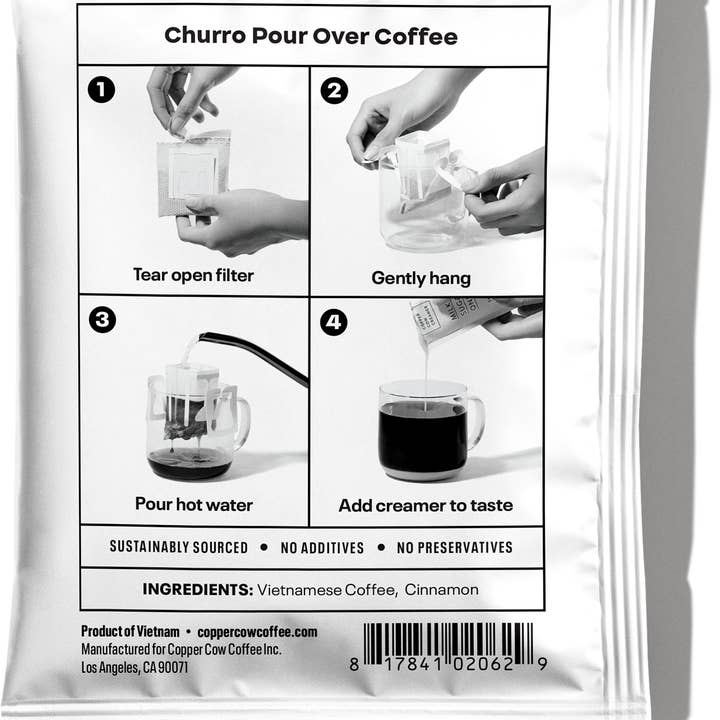 Copper Cow Coffee - Wholesale Ground Coffee - Coffee - Churro Pour-Over Tray (12ct) I 4 Pack Case