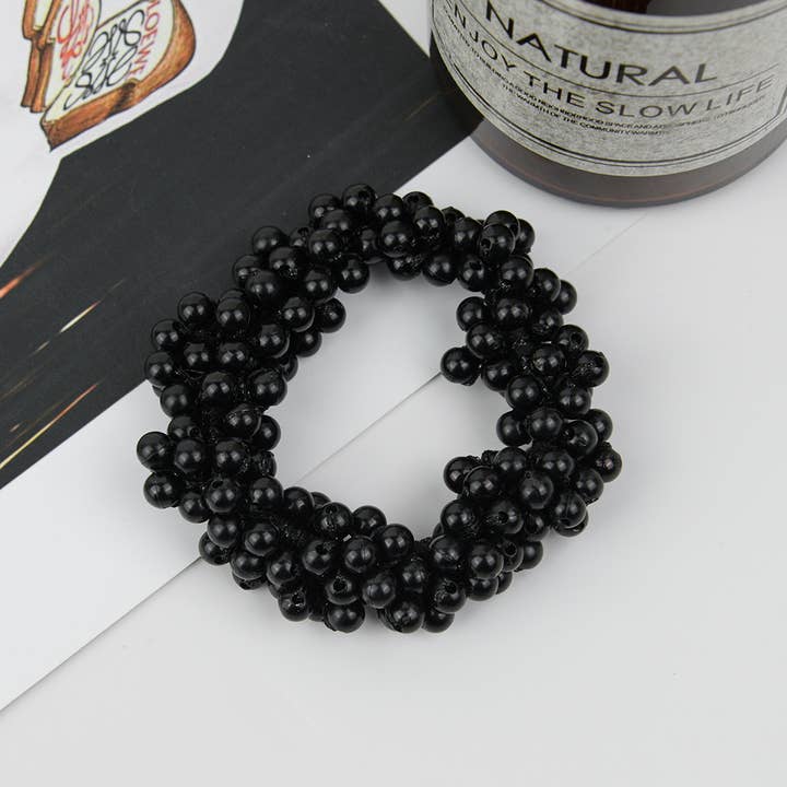TheDivaSoap - Wholesale Scrunchie - Women's - Beaded Hair Scrunchies, Faux Pearl Hair Tie
