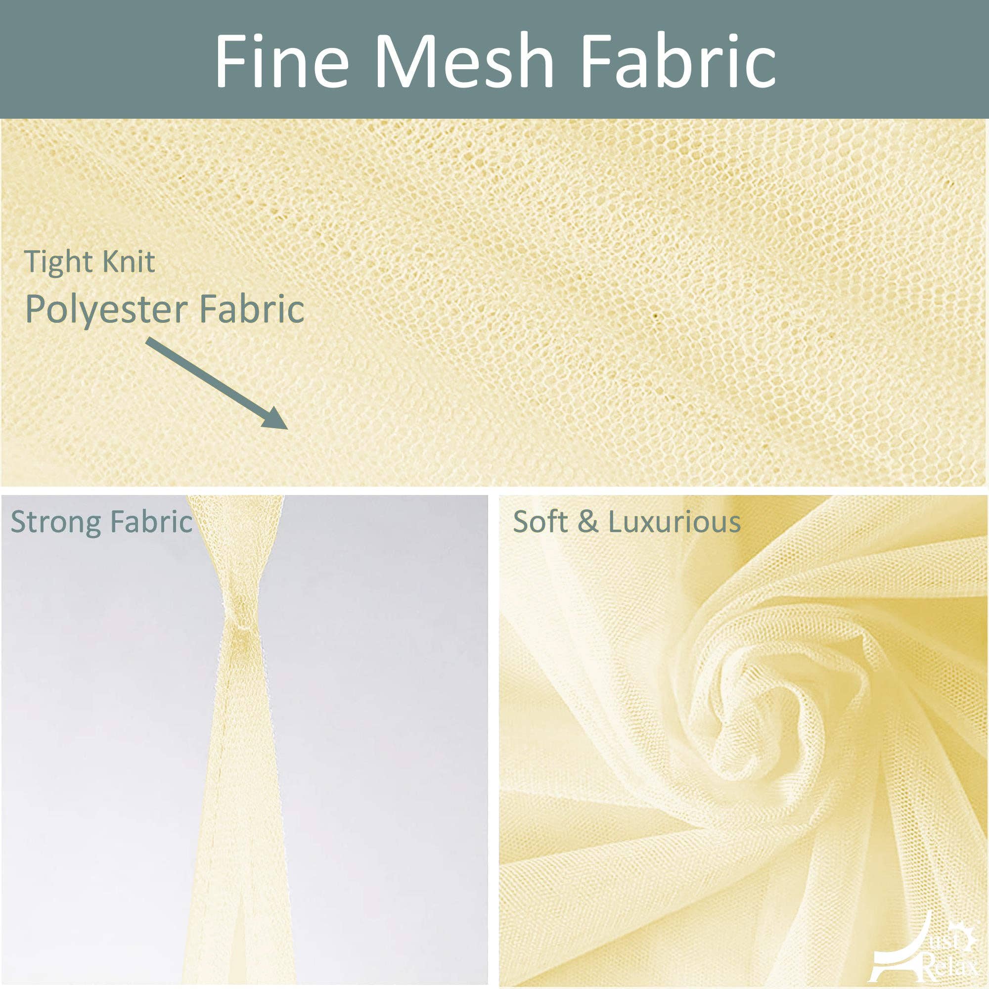 ShopBobbys – Großhandel Betthimmel – Kind & Baby – Just Relax Four Corner Post elegantes Moskitonetz-Betthimmel-Set, Gelb, Queensize-Bett und King-Size-Bett4