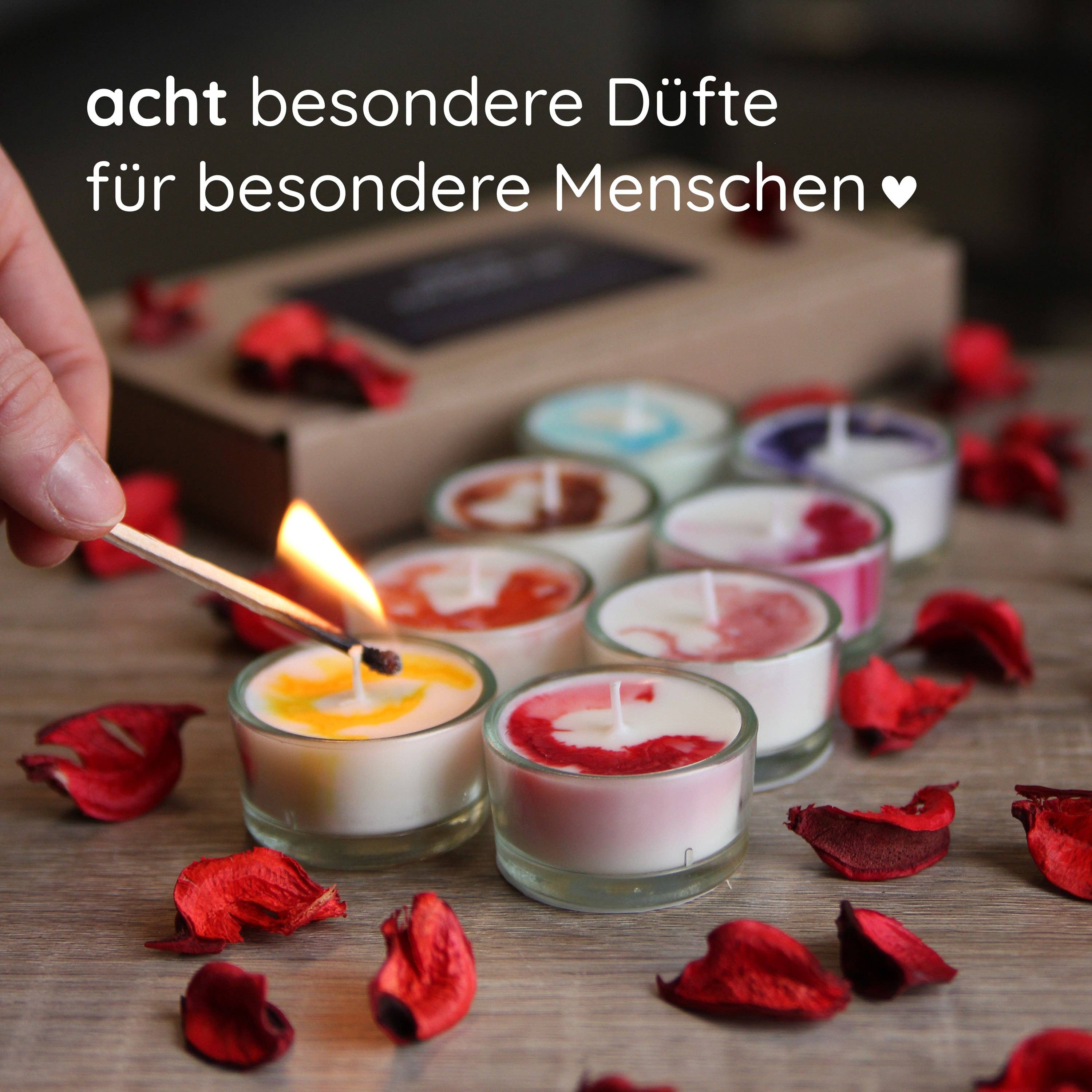 mysoy‎® Duftkerzen-Manufaktur - Vendita all'ingrosso Candele a lumino - Set di 3 lumini effetto fatti a mano | Tester di candele profumate27