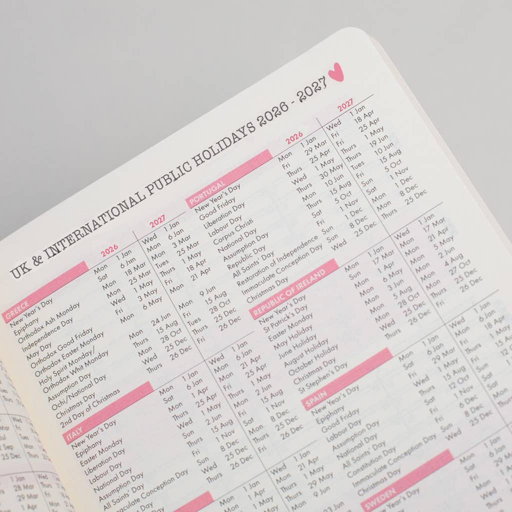 Tangible Stationery – wholesale Journal/diary – Matilda Moo - 2026 Diary - A5 Weekly Notes5