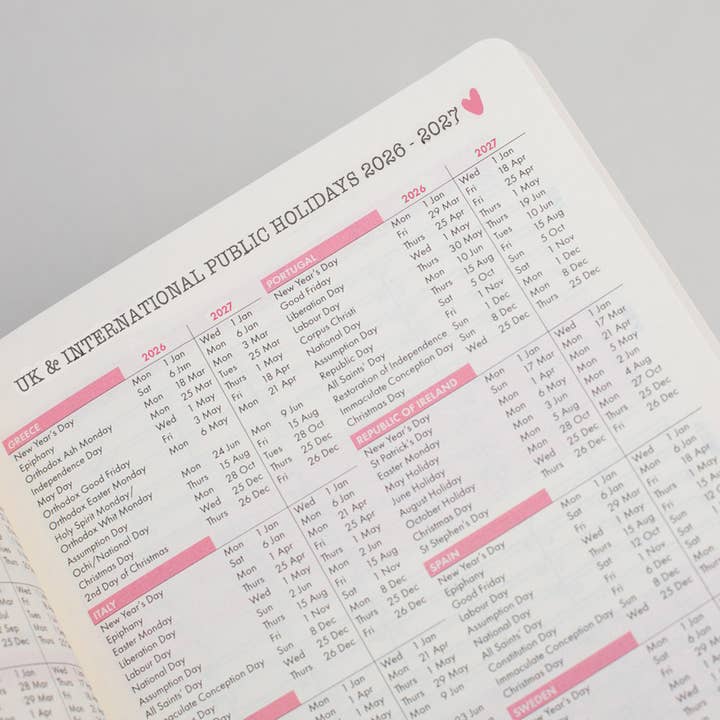 Tangible Stationery – wholesale Journal/diary – Matilda Moo - 2026 Diary - A5 Weekly Notes5