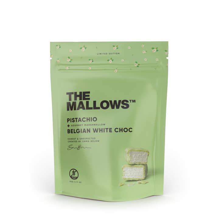 PISTACHE + BELGISCHE WITTE CHOCOLADE 90G voor wholesale door The Mallows