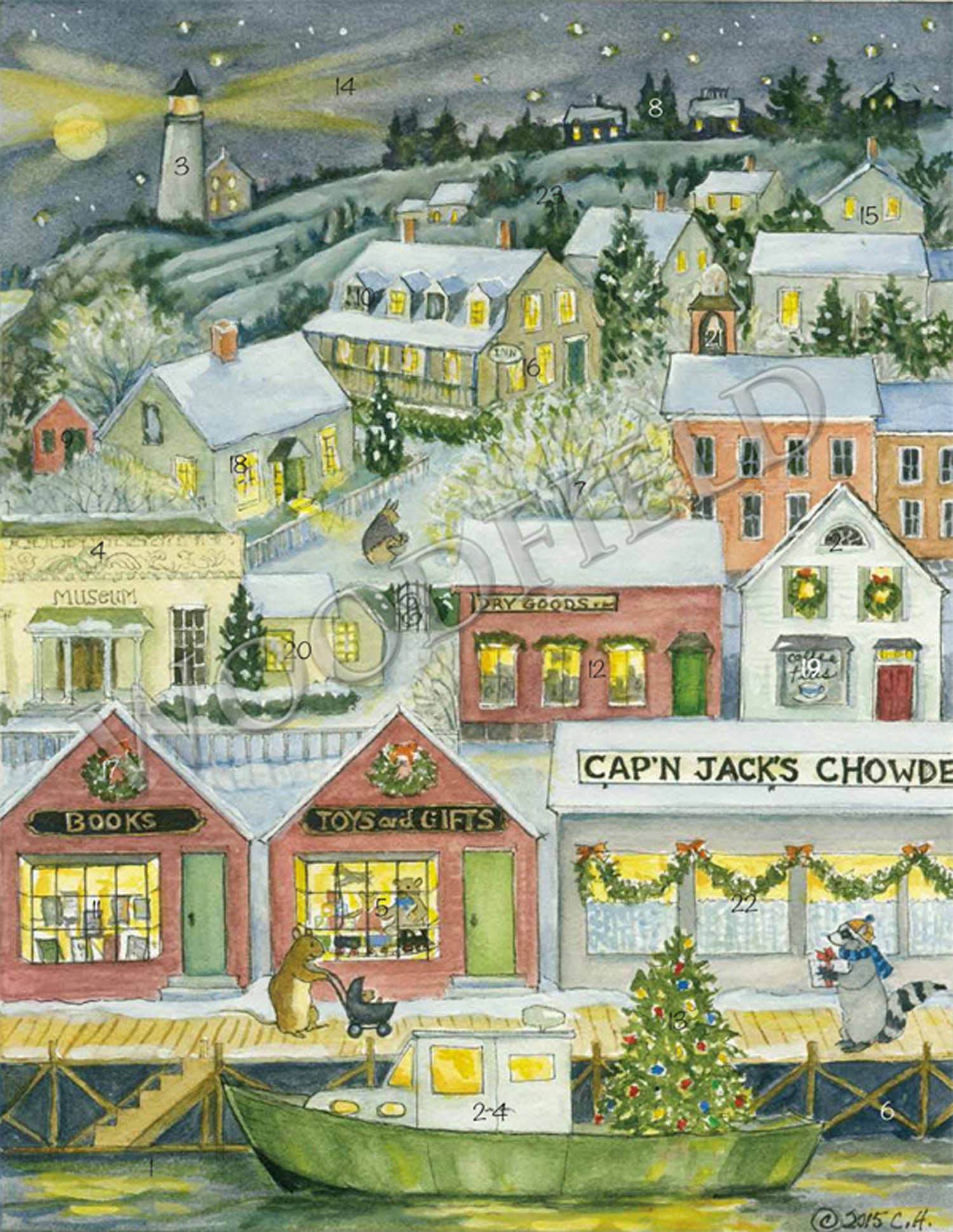 Woodfield Press - Wholesale Advent Calendar - #3025 - Seaport Advent Calendar1