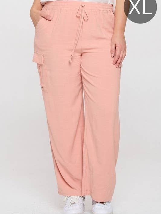 Women's Linen Cargo Pants - XL Only for wholesale by Yelete