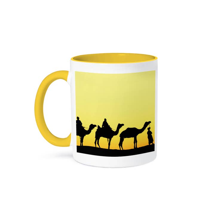 3dRose - Wholesale Coffee Mug - 3dRose, Camels and driver at sunset, Thar Desert, Jodhpur, -AS10 AJE0277 - Adam Jones, Mug