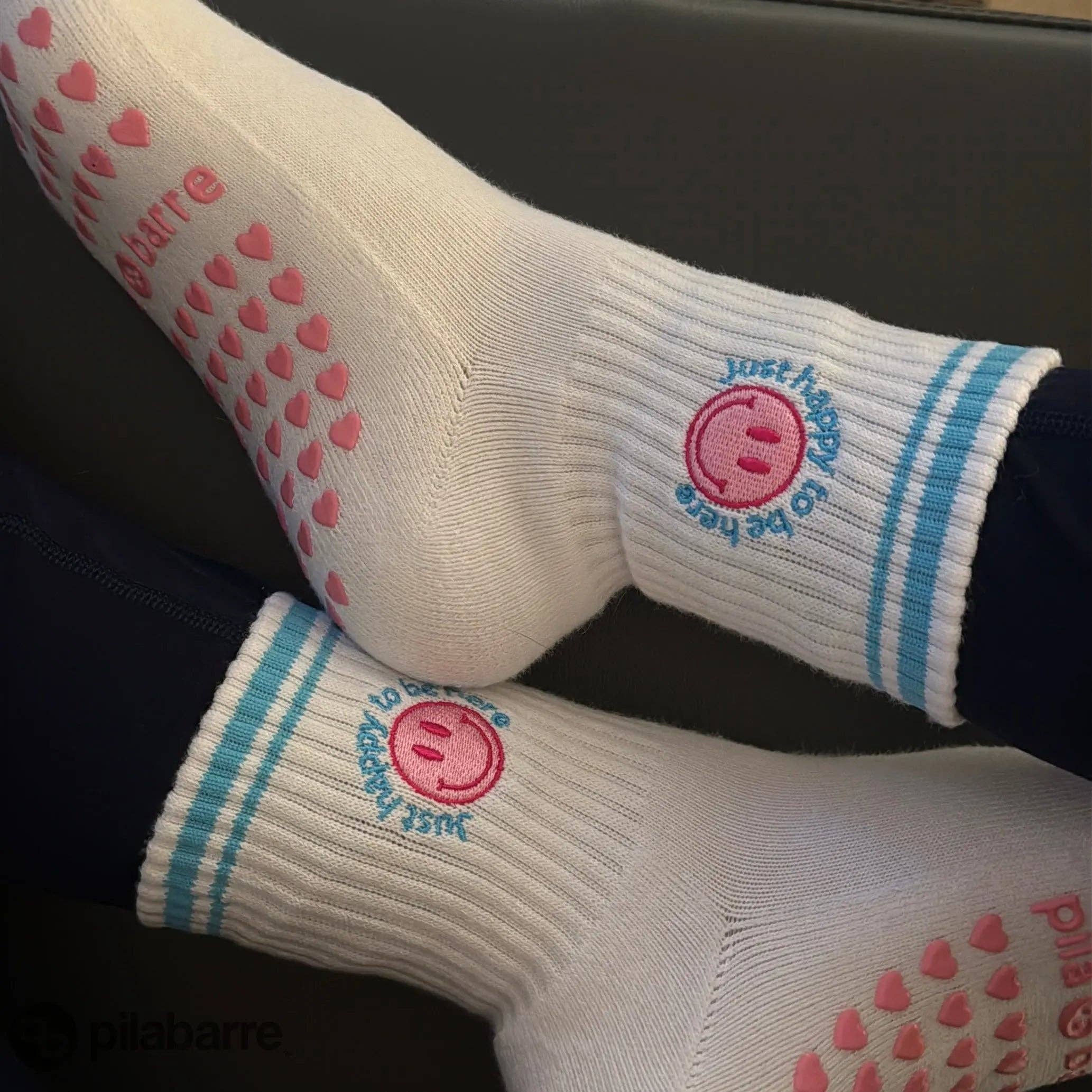 Pilabarre - Vente Chaussettes – femme - Chaussettes antidérapantes Juste Heureux d'Être Ici3