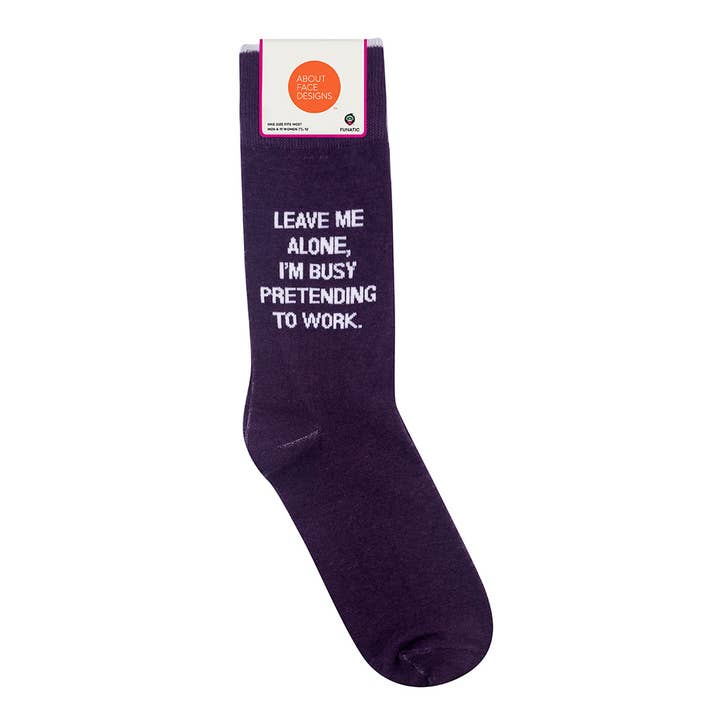Funatic - About Face Designs - Nice Enough Merch Co - Wholesale Socks - Unisex - I'm Busy Pretending To Work Socks | About Face Designs