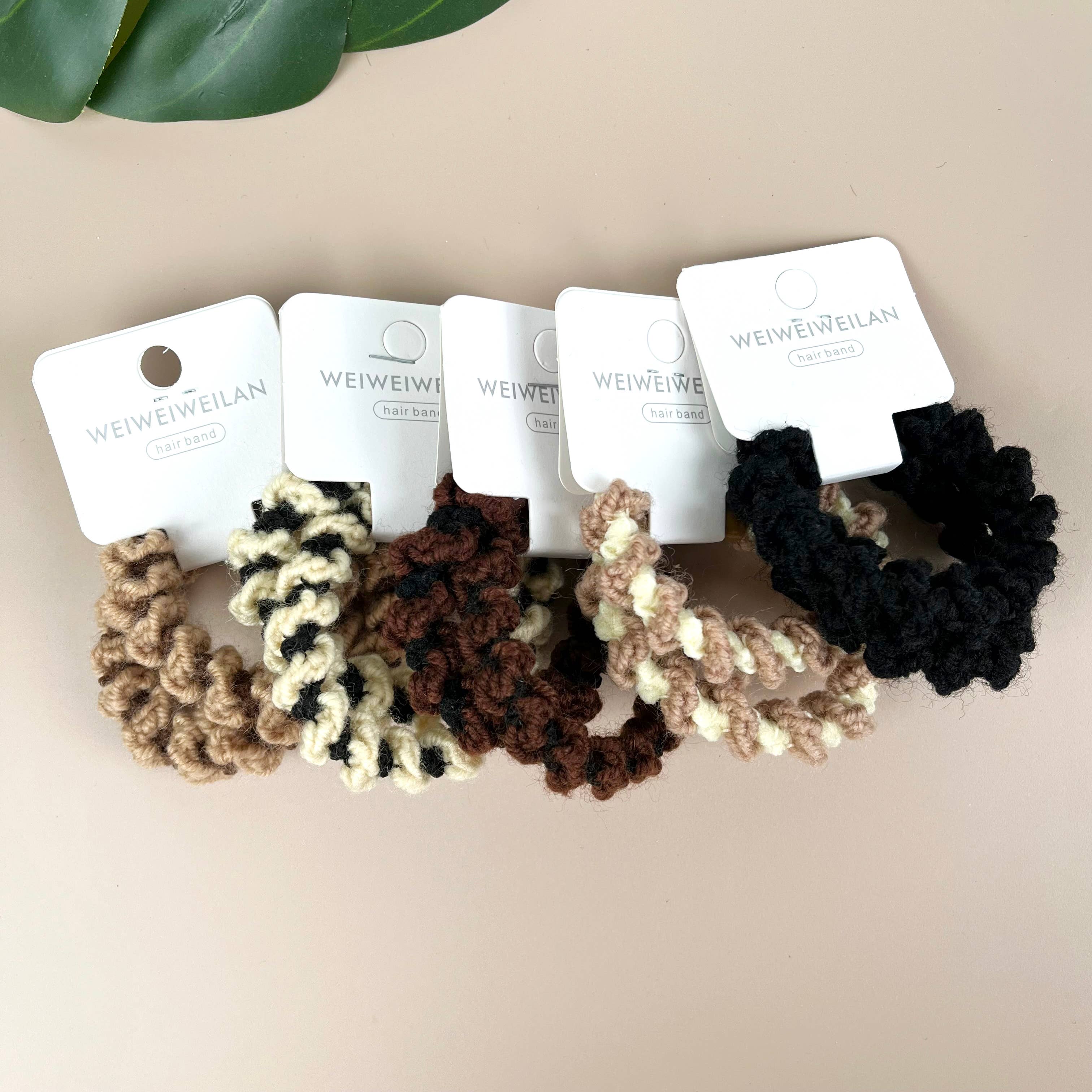 SoapElenGlen – wholesale Hair tie – 2Pcs Set plush two-color wool high elastic hair ties6