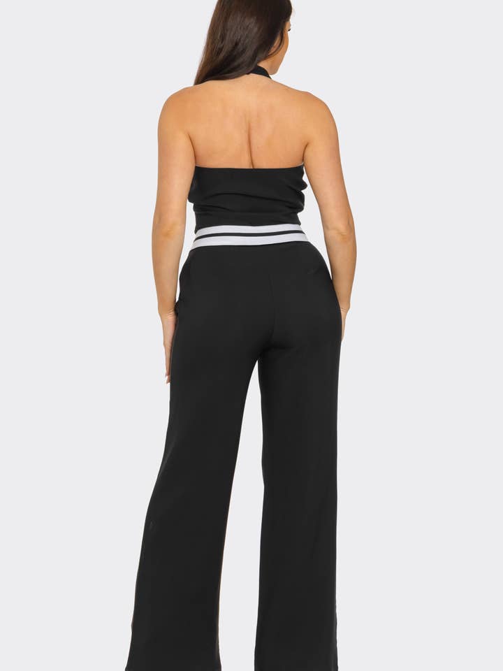 Julia by LoveJ - Wholesale Jumpsuit - Women's - Front Button Down Vest Top Folded Waist Jumpsuits