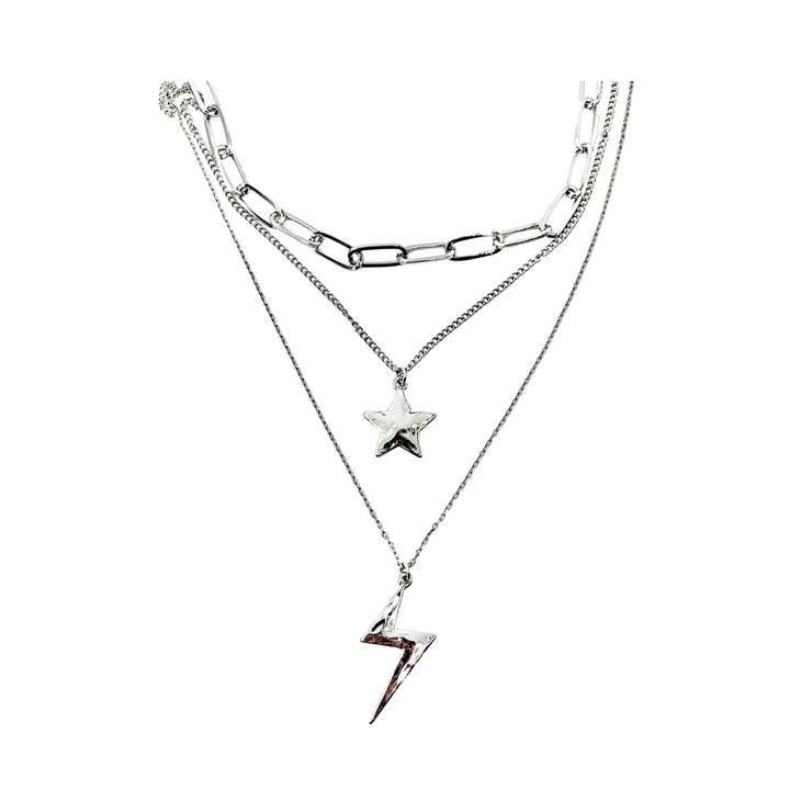 IRIS-SILVER NECKLACE for wholesale by gaiaaccessories