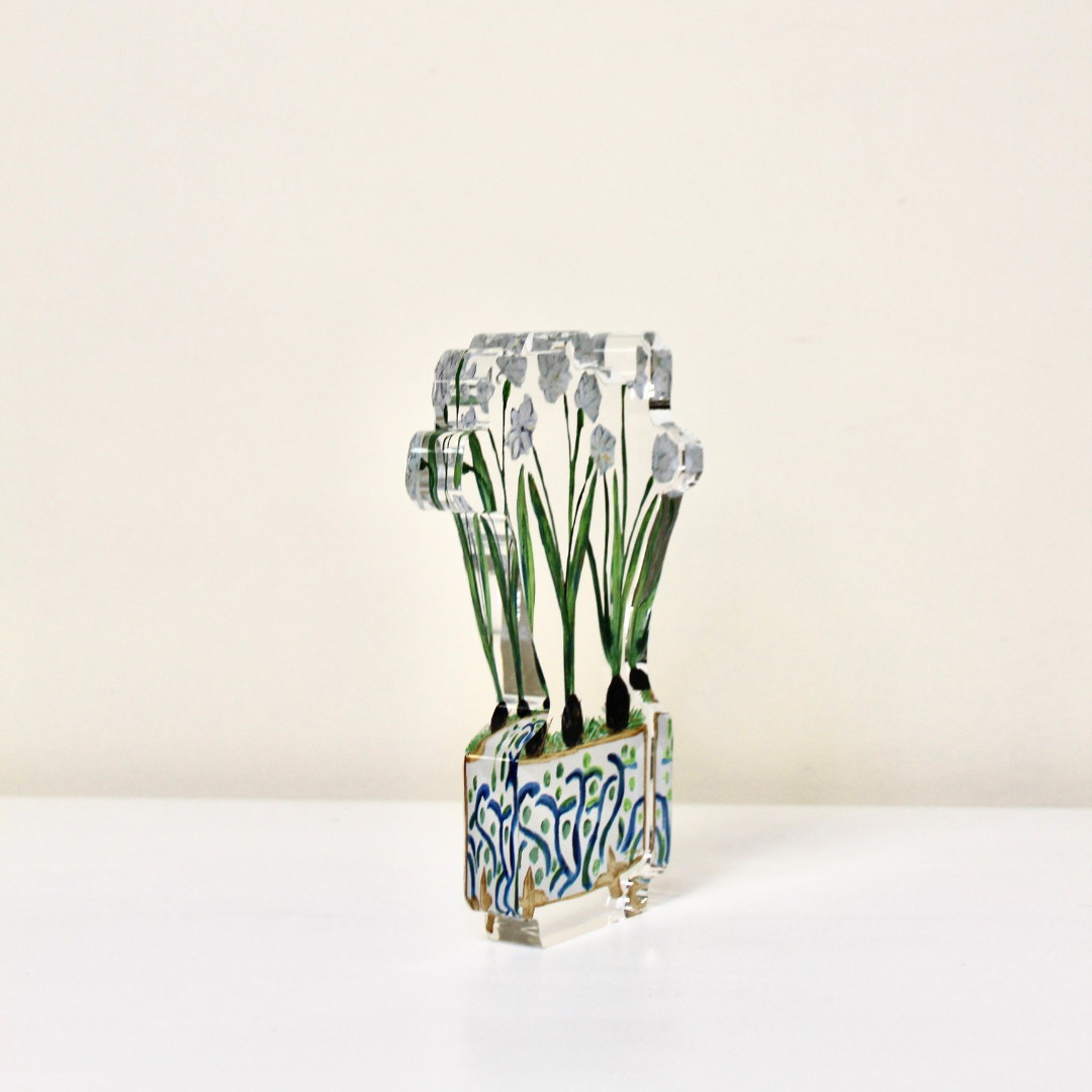 Jeanne Player Fine Art - Wholesale Decorative Tabletop Object - Paperwhites Acrylic Art Block5