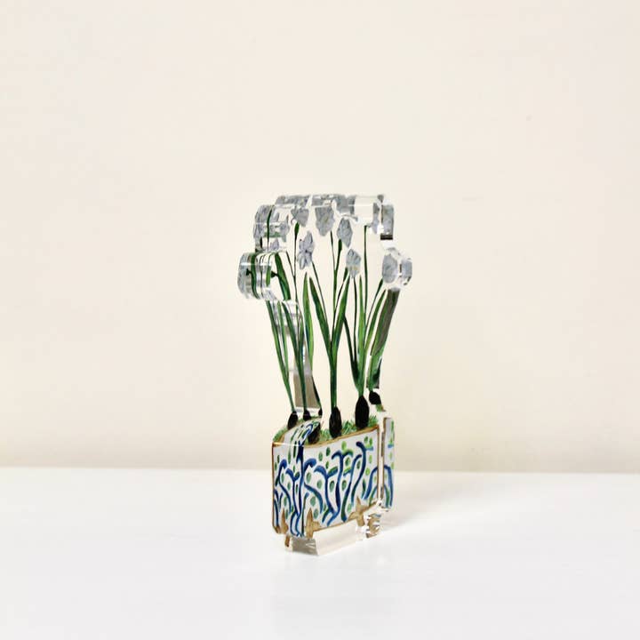 Jeanne Player Fine Art - Wholesale Decorative Tabletop Object - Paperwhites Acrylic Art Block5