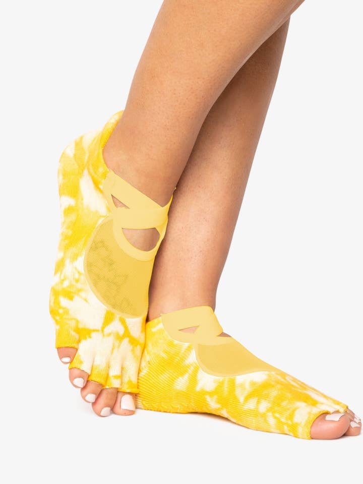 Women's Washout Toeless Grip Sock– No Slip Cotton Blend for Pilates & Barre for wholesale by Pointe Studio