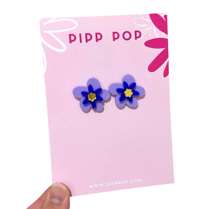 Pipp Pop - Wholesale Stud/Post Earrings - Jessie Flower Studs - 12 Colours Available6