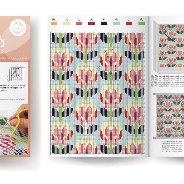 Graine Créative - Wholesale DIY Craft Kit - LOTUS FLOWER CANVAS KIT9