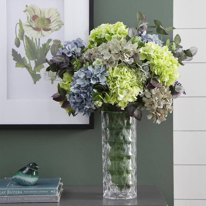 A&B Home Group Inc. - Wholesale Artificial Flowers - Almost Real 14" Hydrangea - Multi-Blue9