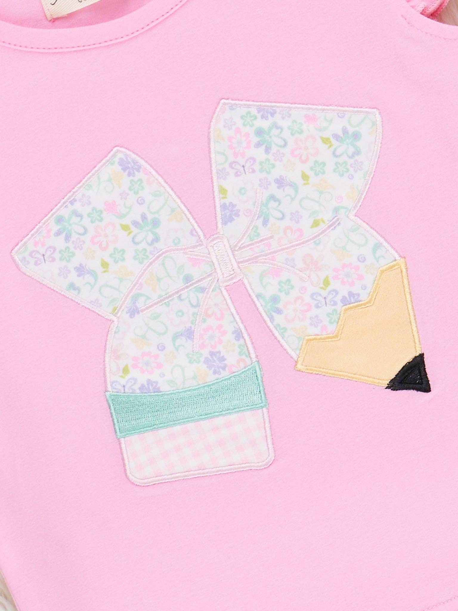 Marie Nicole Clothing - Wholesale Top & Short Set - Kids - Sweet Embroidered Pencil Bows Ruffle Outfit2