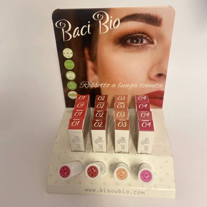Green Lab Fortore Srl - Wholesale Lipstick - BaciBio lipstick display + 4 testers