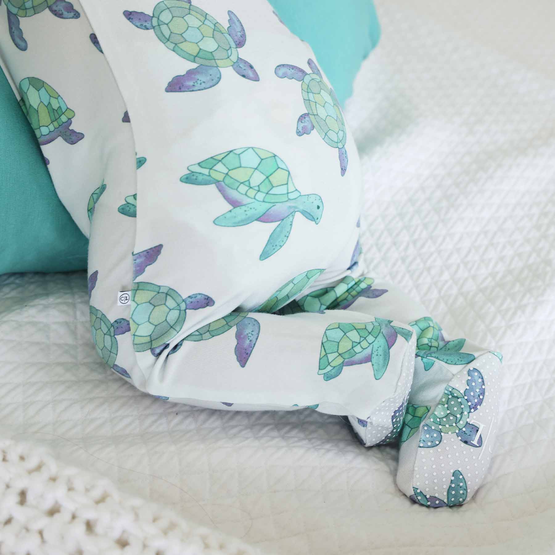 Caden Lane - Wholesale Sleepsuit - Baby - Totally Turtles Zipper Footie0