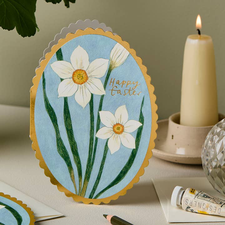 Narcissus 'Happy Easter' Card for wholesale by Wanderlust Paper Co