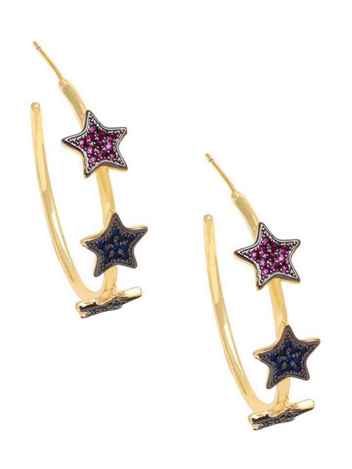 Stjärnformade örhängen med kubisk zirkonia E7898 för wholesale av Ole