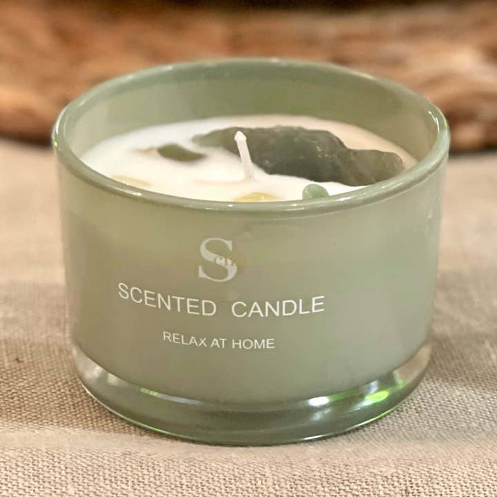 Velas perfumadas de cristal de aventurina, ducha tropical para venta al por mayor de Scilla Rose