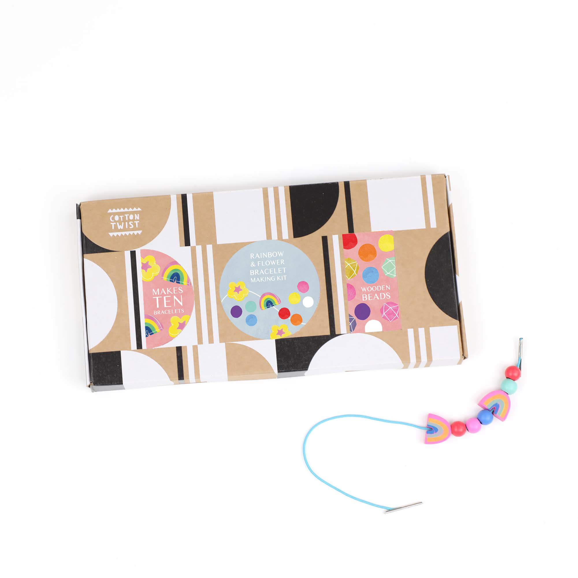 Cotton Twist (USA DUTIES PAID) - Wholesale DIY Jewelry - Kids - Rainbow & Flower Bracelet Making Kit2