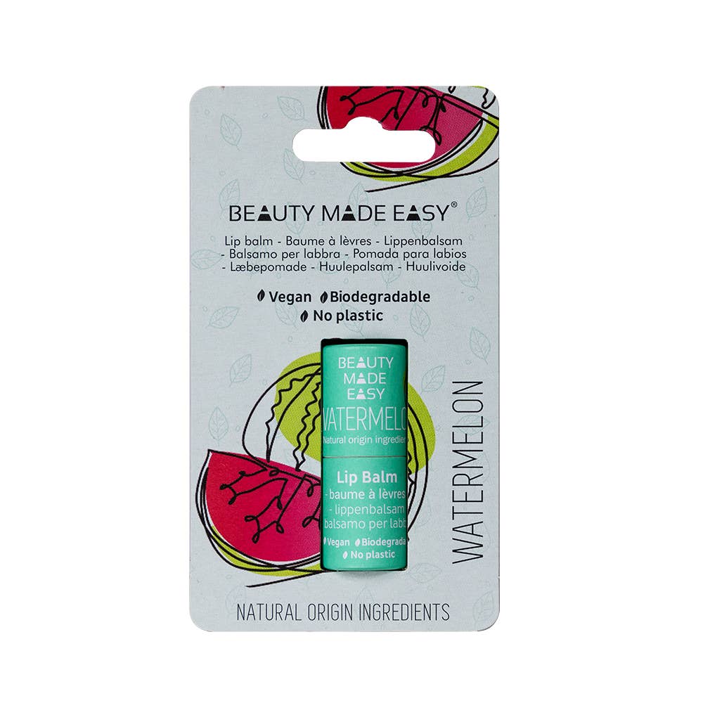 Beauty Made Easy Le Papier - Vente Baumes à lèvres - Baume à lèvres Vegan Paper Tube - Pastèque