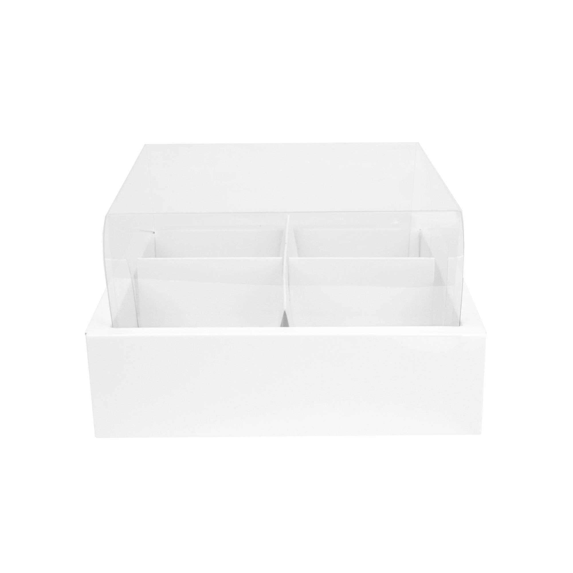 Emartbuy - Wholesale Gift Box - Transparent Lid Pastry Boxes with Removable Compartments Pack of 12 (Holds 4 Cupcakes)2